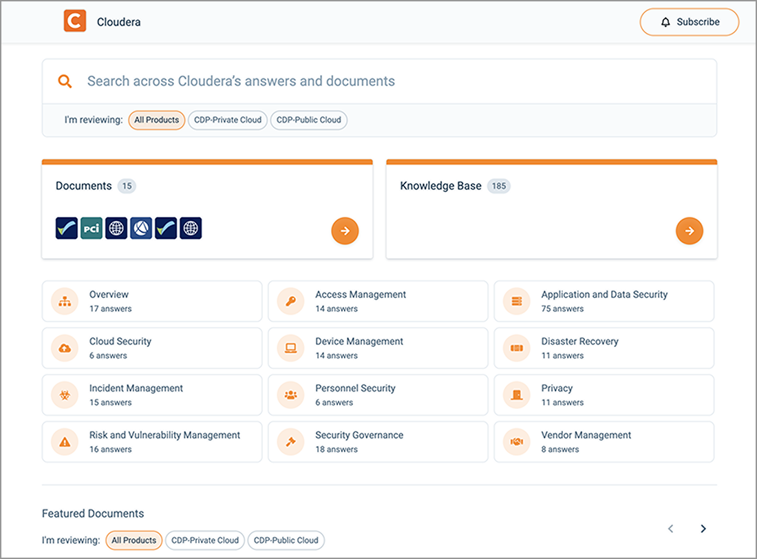 Capture d'écran de Customer Trust Center